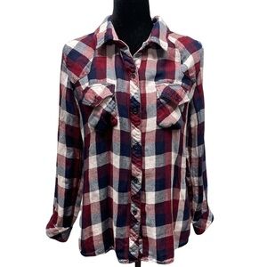 Womens Rails plaid button up shirt with pockets size large